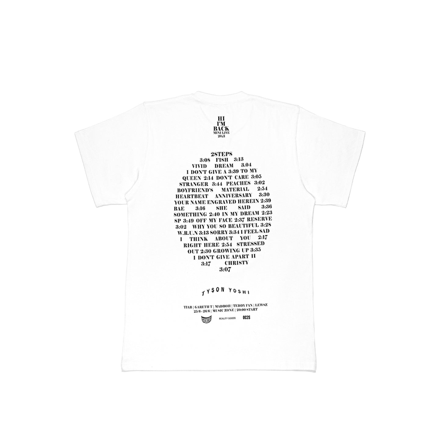 TYSON YOSHI -《 HI I'M BACK 》MINI LIVE TEE